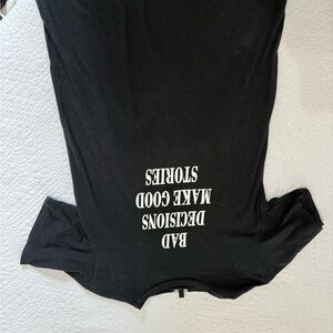 Black Graphic T-Shirt with Bold Text